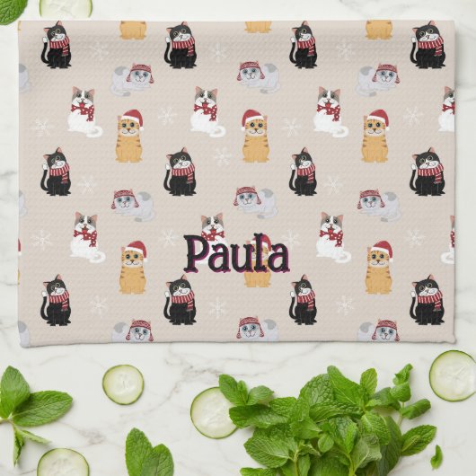 Liebe meiner Katzen Geschirrtuch (Gefaltet)