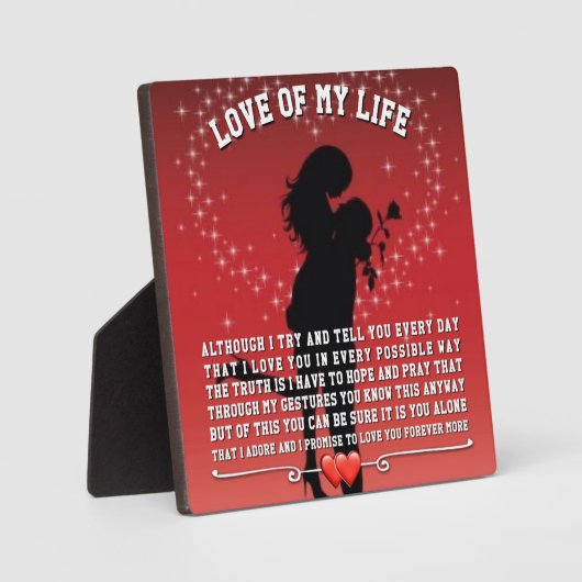 Liebe meines Lebens Fotoplatte (Vorderseite)