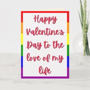 Liebe meines Lebens LGBT Pride Valentinskarte Karte