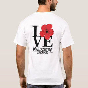 LIEBE Melbourne Beach Red Hibiskus T-Shirt