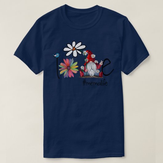 Liebe Mema Life Blume Art Bird Oma T-Shirt (Design vorne)