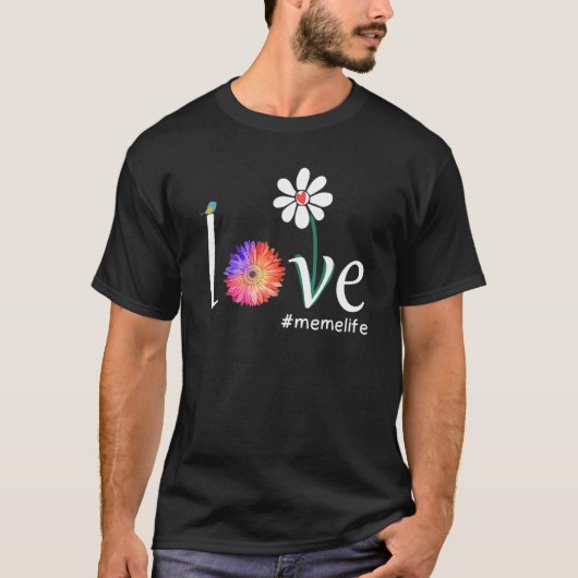 Liebe Memelife Wasserfarbe Blume Bird Oma Mothe T-Shirt (Vorderseite)