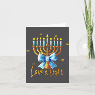 Liebe Menora Chanukka Licht Hanukkah Blau Kokette Karte