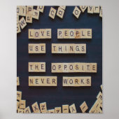 Liebe Menschen verwenden Dinge, positive Worte Poster (Vorne)