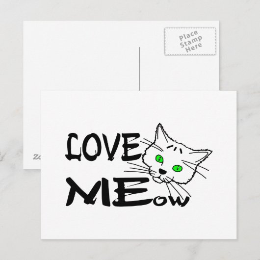 Liebe MEow Postkarte (Vorne/Hinten)
