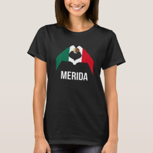 Liebe Merida Mexiko Urlaub Mexiko Flaggen 2 T-Shirt