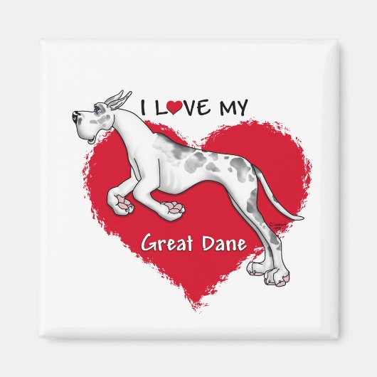 Liebe Merlequin Great Dane Magnet (Vorne)