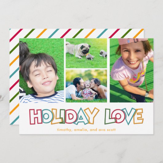 Liebe Merry & Bright Foto Postkarte (Vorne/Hinten)