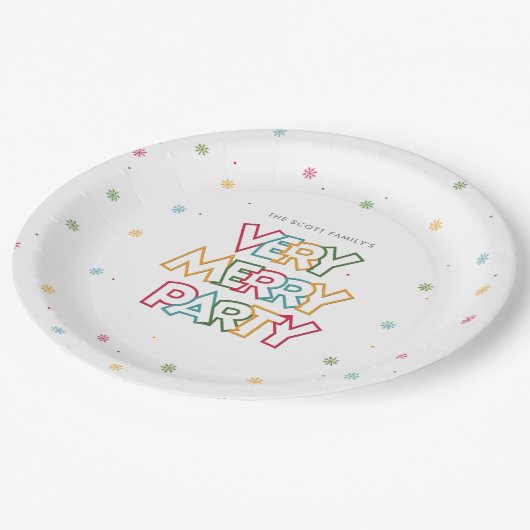 Liebe Merry & Bright Party Pappteller (Schrägansicht)