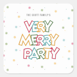 Liebe Merry & Bright Party Quadratischer Aufkleber