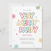 Liebe Merry & Bright Weihnachten Party Einladung (Vorderseite)