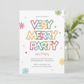 Liebe Merry & Bright Weihnachten Party Einladung (Stehend Vorderseite)