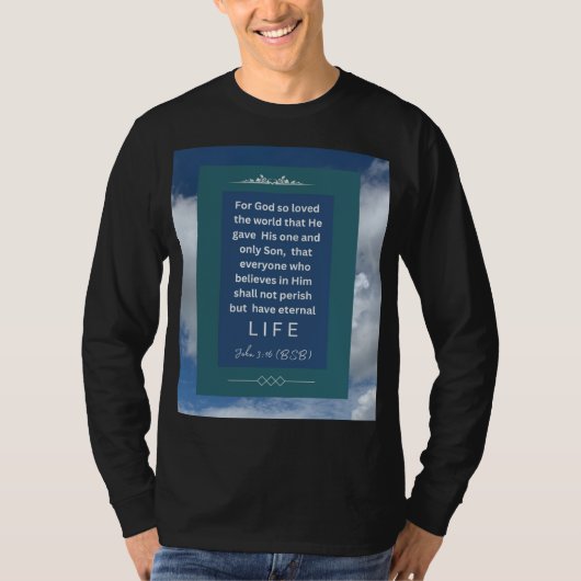Liebe Message - John 3-16 - Long Sleeve Black - T-Shirt (Vorderseite)