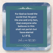 Liebe Message - John 3-16 - Square Hard Plastic Getränkeuntersetzer (Vorderseite)