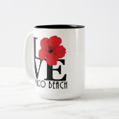 LIEBE Mexico Beach 15oz Roter Hibiskus Zweifarbige Tasse (Vorderseite Links)