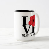 LIEBE Mexico Beach 15oz Roter Hibiskus Zweifarbige Tasse (VorderseiteRechts)