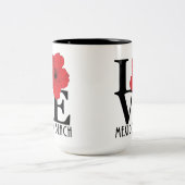 LIEBE Mexico Beach 15oz Roter Hibiskus Zweifarbige Tasse (Mittel)