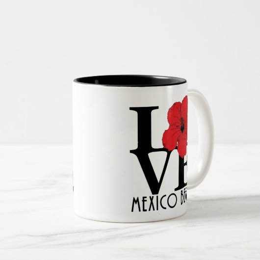 LIEBE Mexico Beach Florida 11oz Zweifarbige Tasse (VorderseiteRechts)