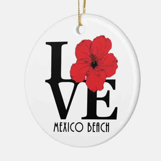 LIEBE Mexico Beach Red Hibiskus Keramik Ornament (Links)