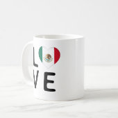 Liebe - Mexiko-Flagge Kaffeetasse (Vorderseite Links)