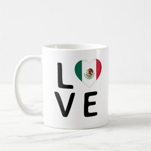 Liebe - Mexiko-Flagge Kaffeetasse
