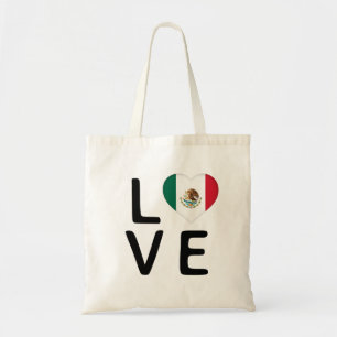 Liebe - Mexiko-Flagge Tragetasche