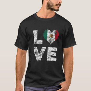 Liebe Mexiko Flaggenstaat Vintag Mexiko Urlaub 1 T-Shirt