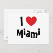 Liebe Miami Black and Red Heart Postkarte (Vorne/Hinten)