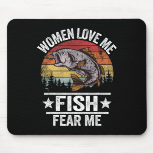 Liebe mich Fisch fürchte mich Männer Fischer Vinta Mousepad