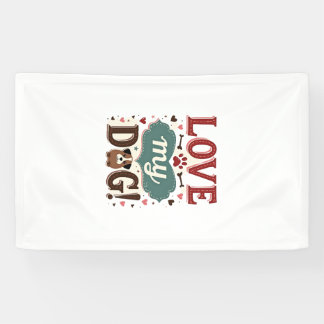 Liebe mich, liebe meinen Hund Vintage süßer Pfoten Banner