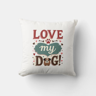 Liebe mich, liebe meinen Hund Vintage süßer Pfoten Kissen