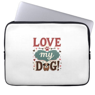 Liebe mich, liebe meinen Hund Vintage süßer Pfoten Laptopschutzhülle