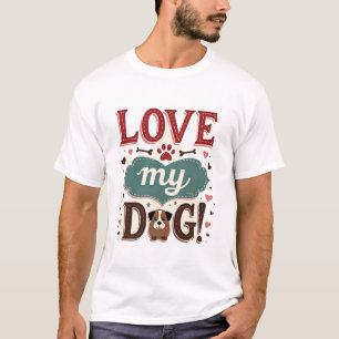 Liebe mich, liebe meinen Hund Vintage süßer Pfoten T-Shirt