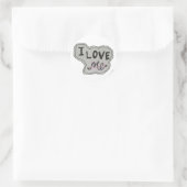 Liebe mich.. runder aufkleber (Tasche)