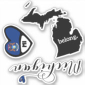 Liebe Michigan 3 verschiedene Designs Aufkleber (Vorderseite)