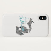 Liebe Michigan Floral gefüllt Silhouette Case-Mate iPhone Hülle (Rückseite (Horizontal))