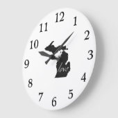 Liebe Michigan Shaped Chalkboard Michigander Yoope Große Wanduhr (Winkel)