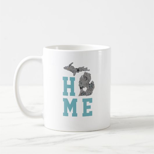 Liebe Michigan Zuhause mit grauen und blauen Pfote Kaffeetasse (Links)