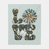 Liebe Military Sunflower Fleecedecke (Vorderseite)