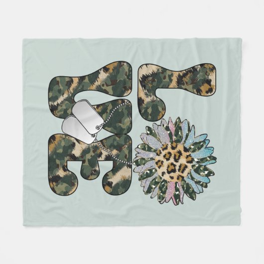 Liebe Military Sunflower Fleecedecke (Vorderseite (Horizontal))