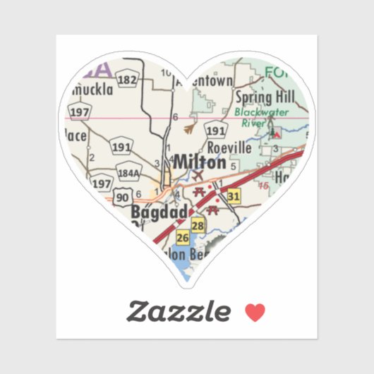 Liebe Milton Florida Aufkleber (Blatt)