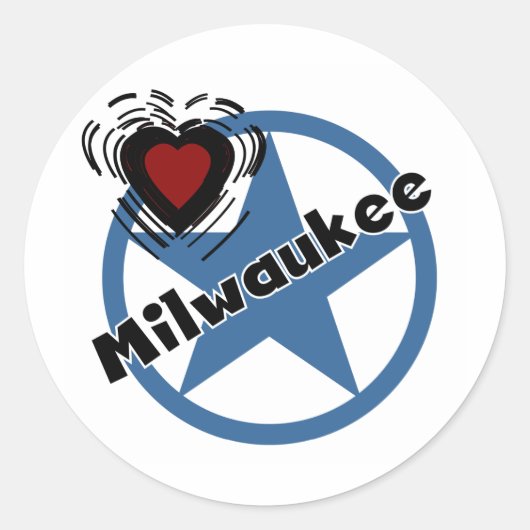 Liebe Milwaukee Runder Aufkleber (Vorderseite)