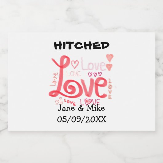 Liebe Mini Flasche Set Schaumweinetikett (Einzelnes Label)