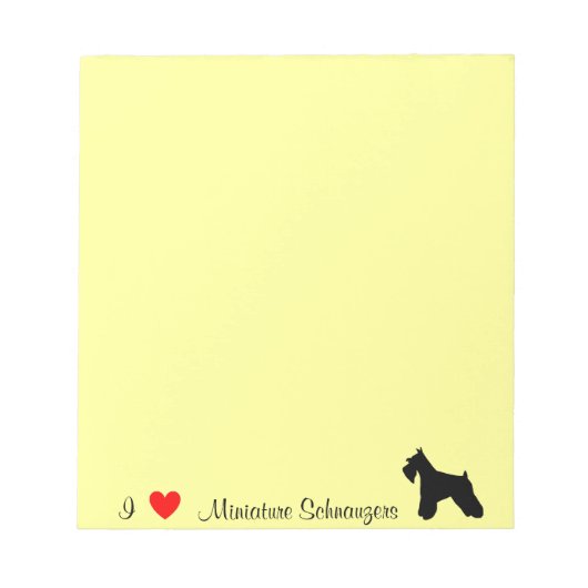 Liebe Mini Schnauzers Notepad Notizblock (Vorderseite)
