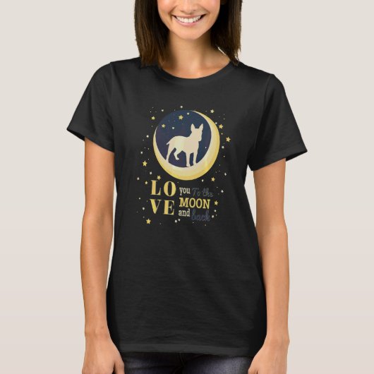 Liebe Miniatur Bull Terrier Hund zum Mond T-Shirt (Vorderseite)