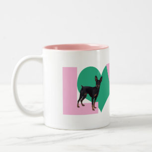 Liebe-minimale Button-Tasse Zweifarbige Tasse