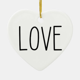 LIEBE - minimale Herzform Keramik Ornament