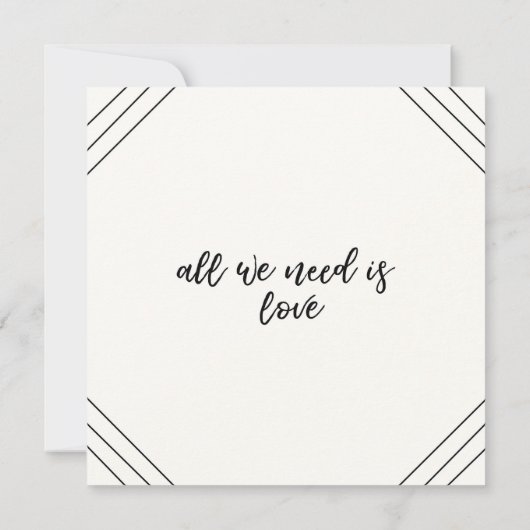 Liebe-minimales Schwarzweiss Einladung (Rückseite)