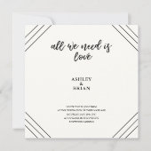 Liebe-minimales Schwarzweiss Einladung (Vorderseite)