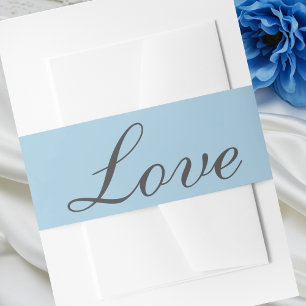 Liebe Minimalistisch Blue Elegante Sommerhochzeit Einladungsbanderole